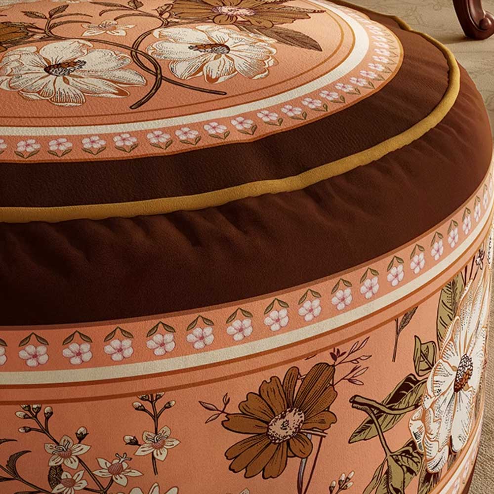 retro pink flower stool