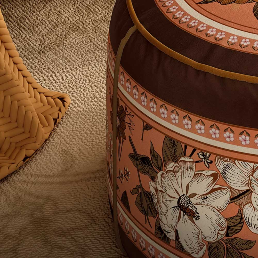 retro pink flower stool