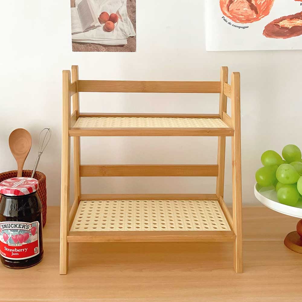 natural rattan storage rack