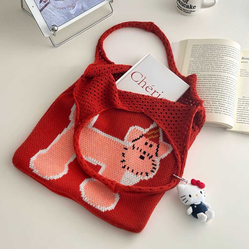 hat dog knit bag