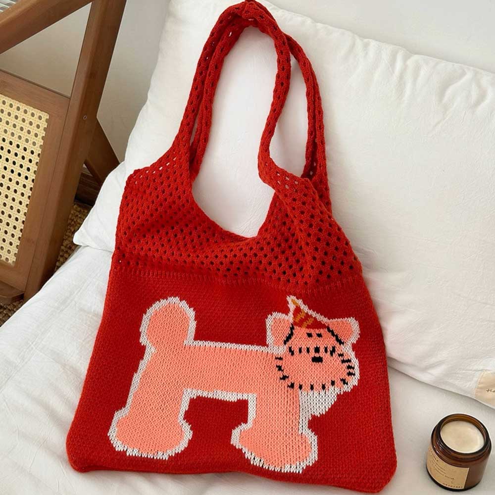 hat dog knit bag