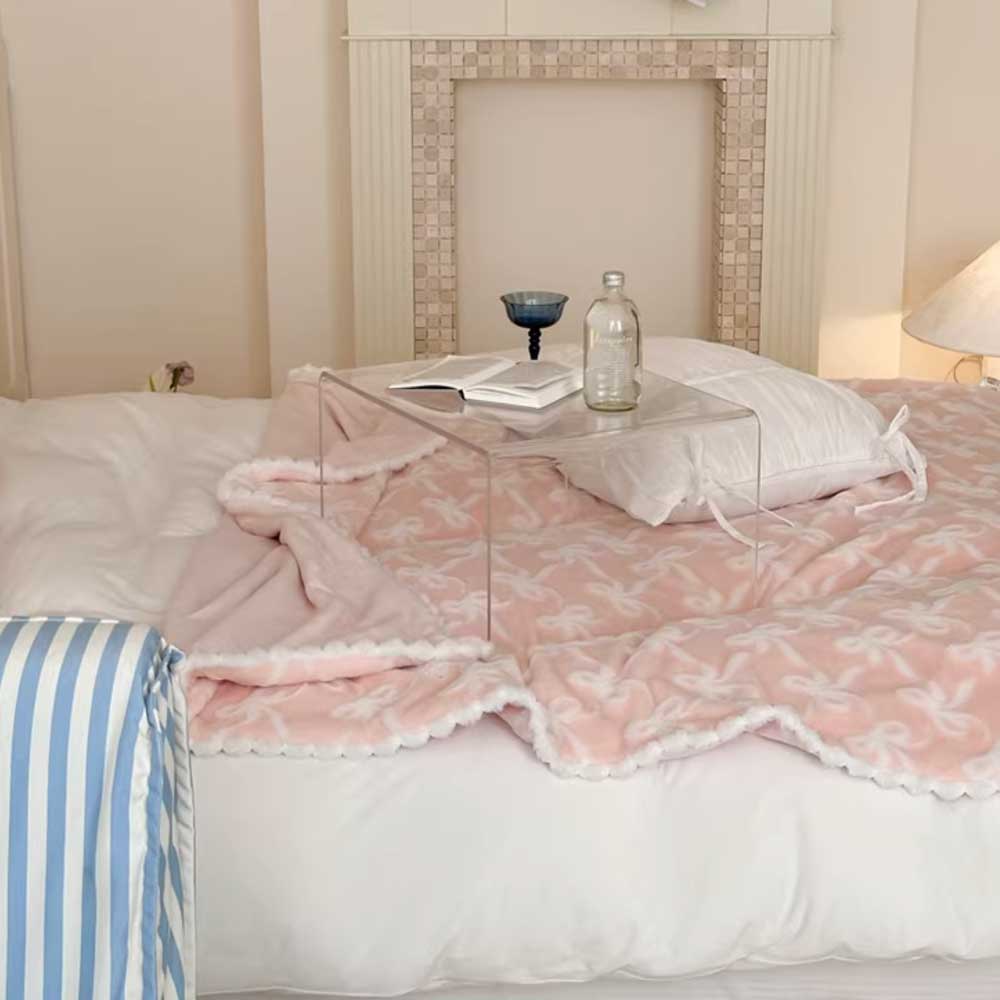 5color fur ribbon blanket