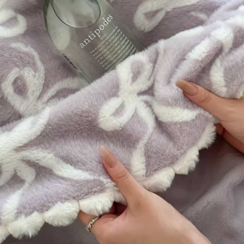 5color fur ribbon blanket