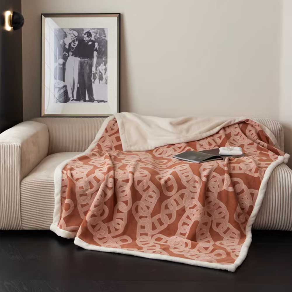 2color chain print blanket