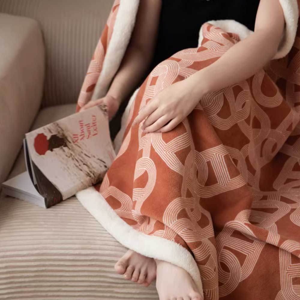 2color chain print blanket