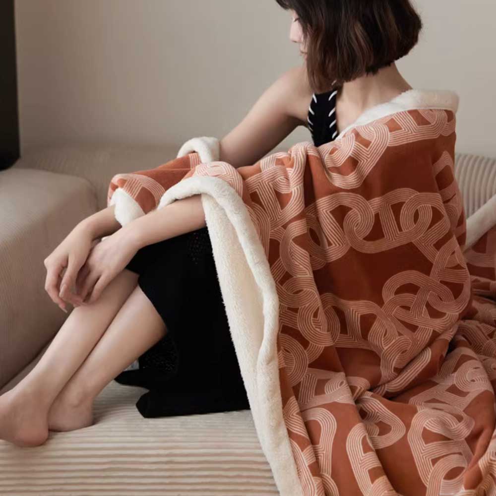2color chain print blanket