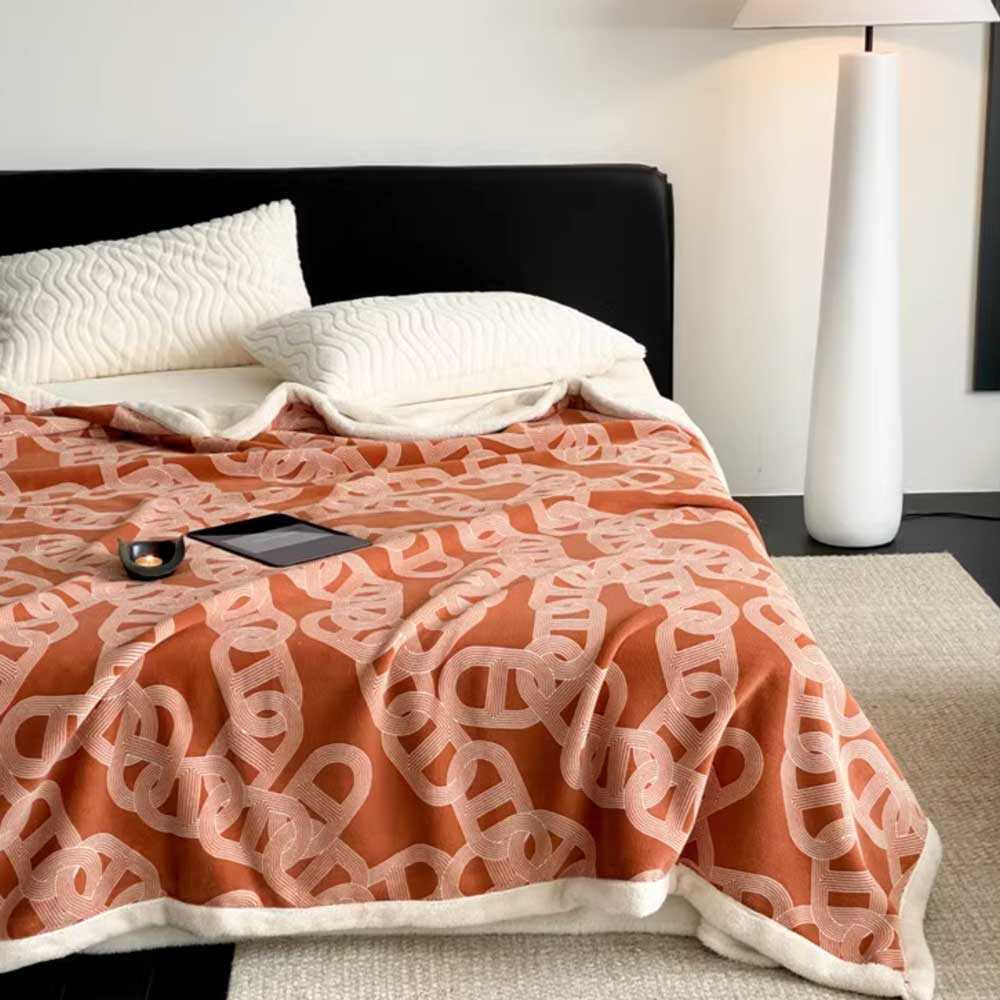 2color chain print blanket