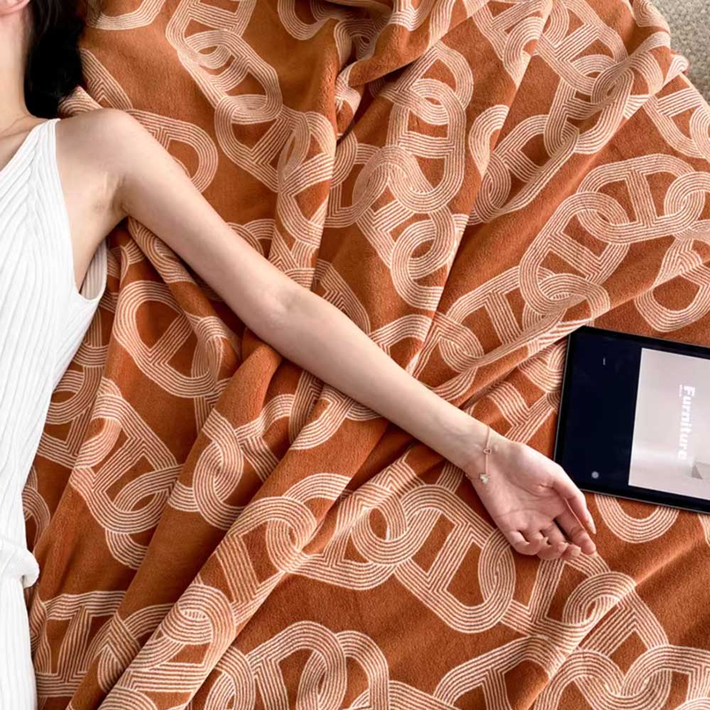 2color chain print blanket