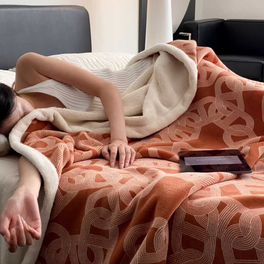 2color chain print blanket