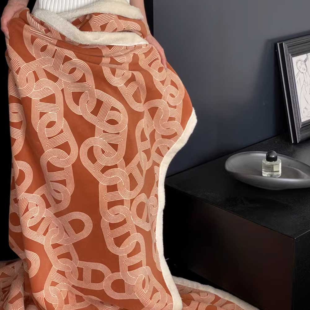 2color chain print blanket
