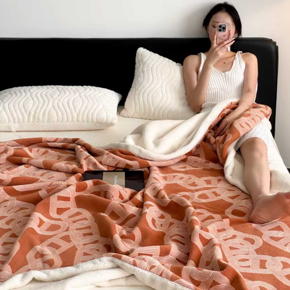 2color chain print blanket