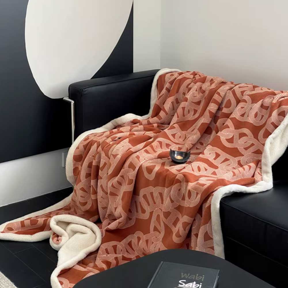 2color chain print blanket