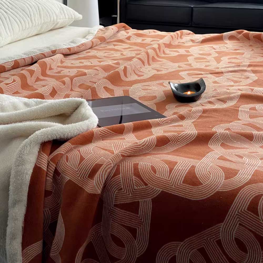 2color chain print blanket