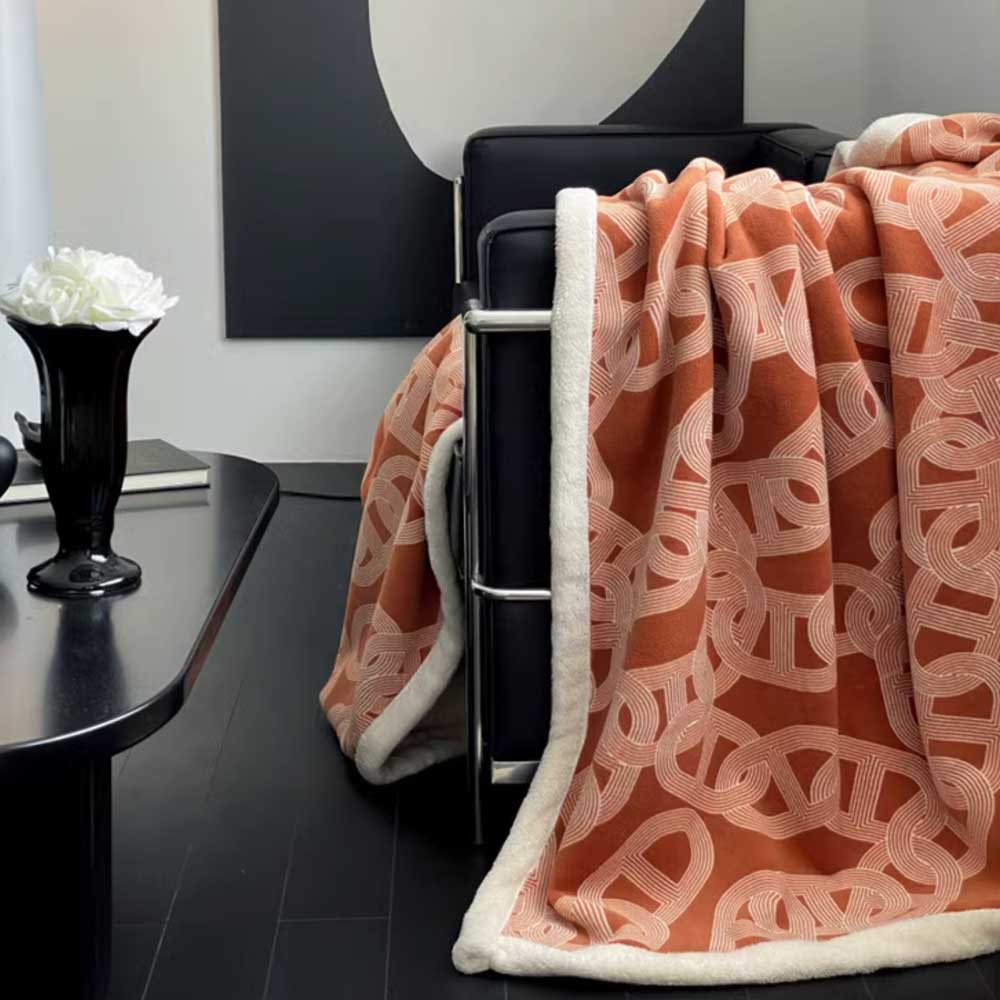 2color chain print blanket