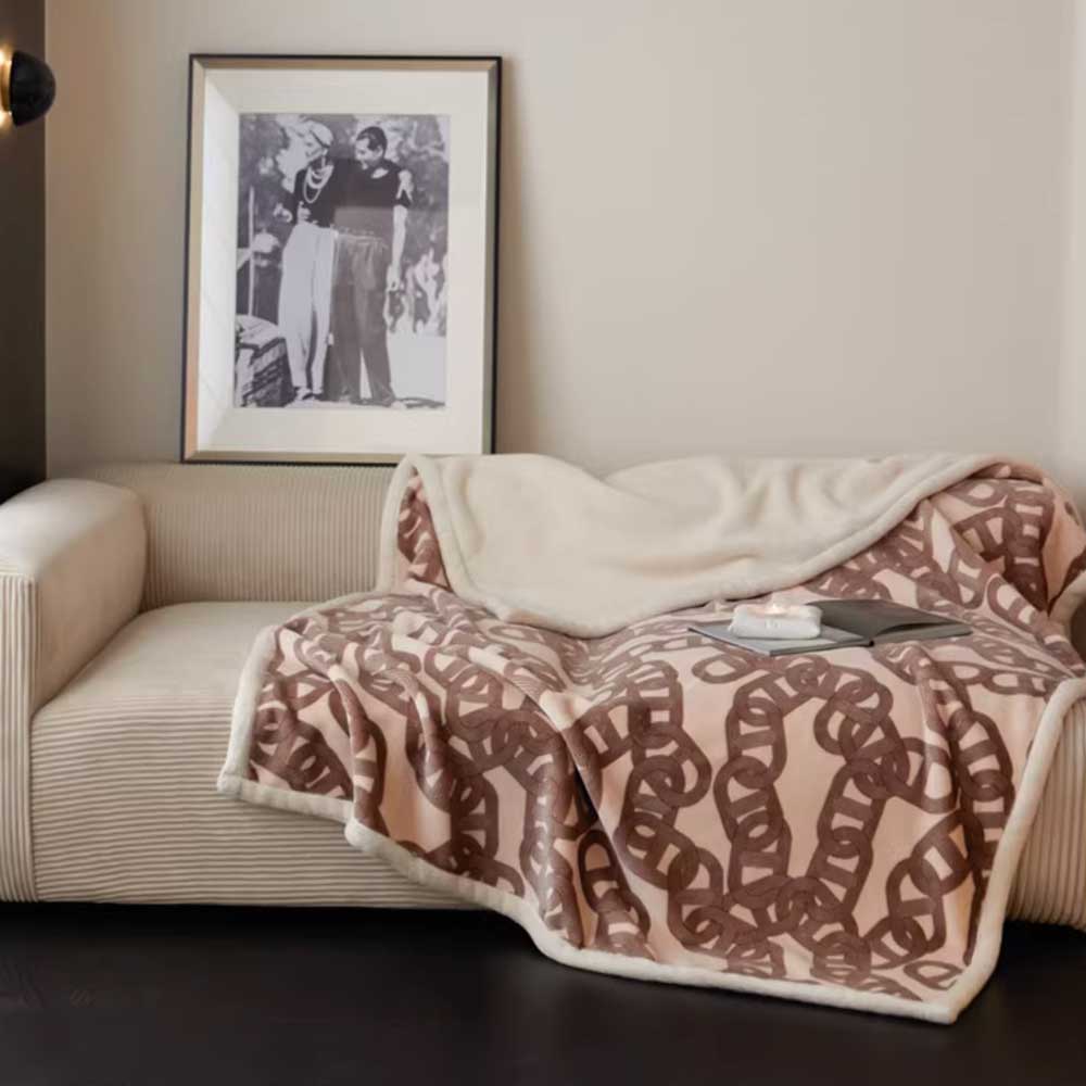 2color chain print blanket