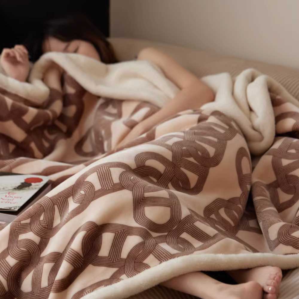 2color chain print blanket