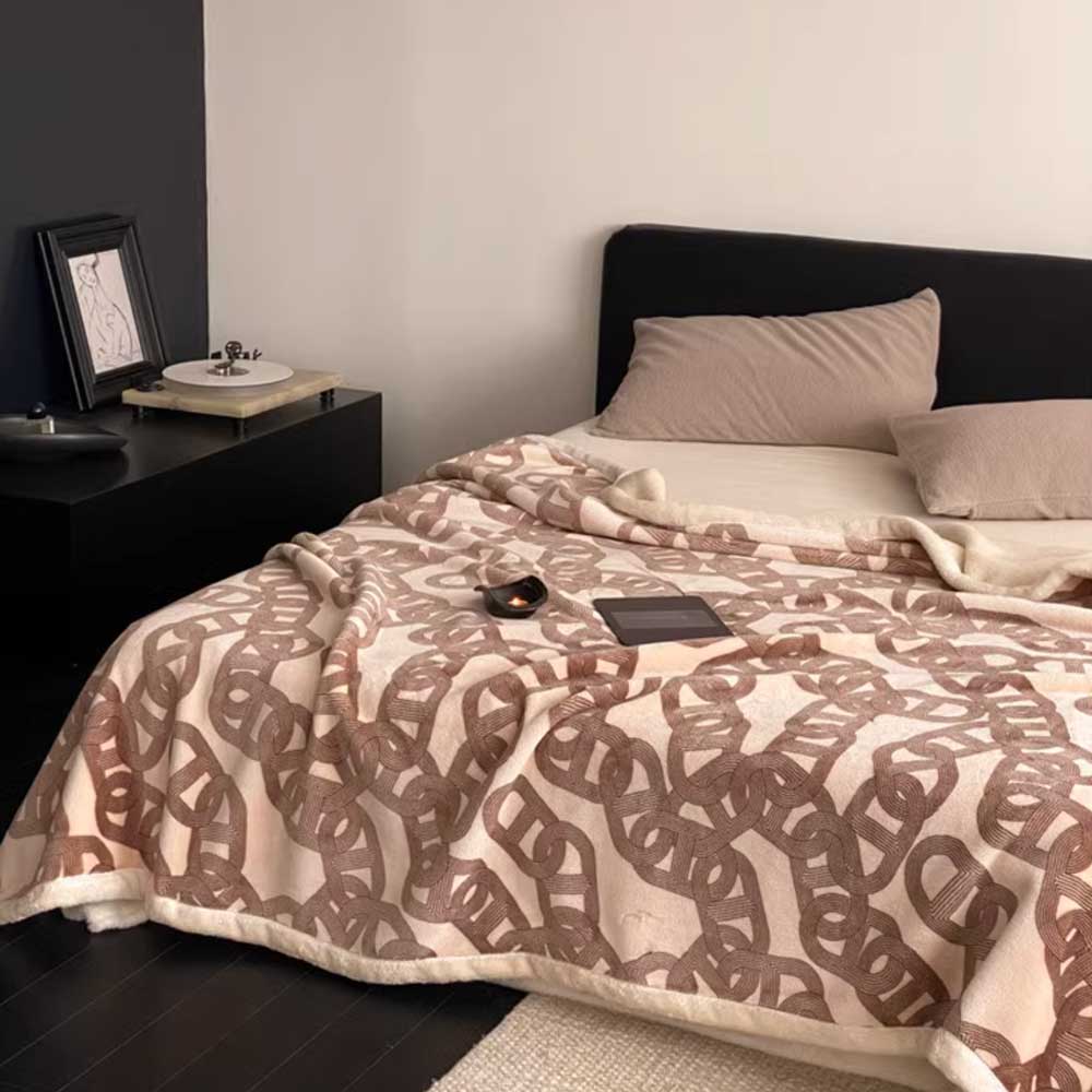 2color chain print blanket