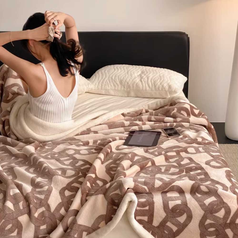 2color chain print blanket