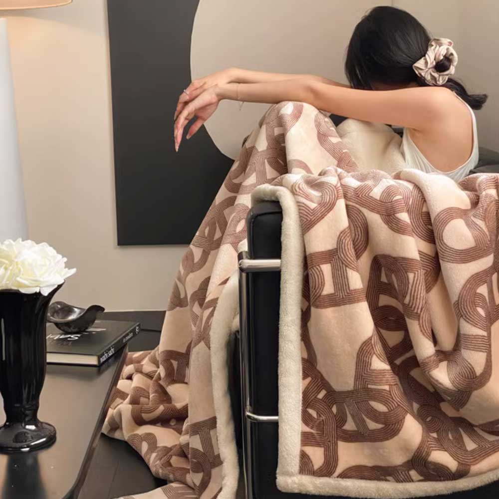 2color chain print blanket