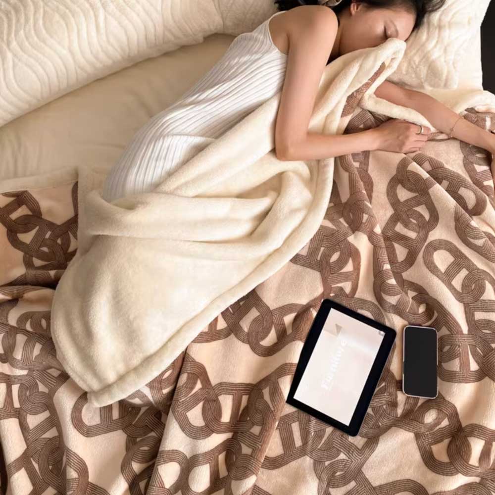 2color chain print blanket