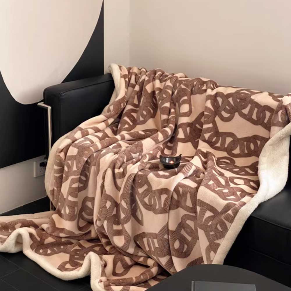 2color chain print blanket