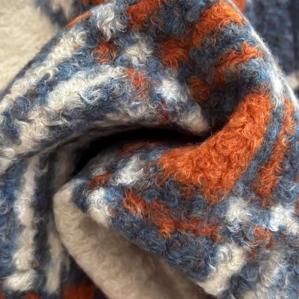 4color check knit blanket