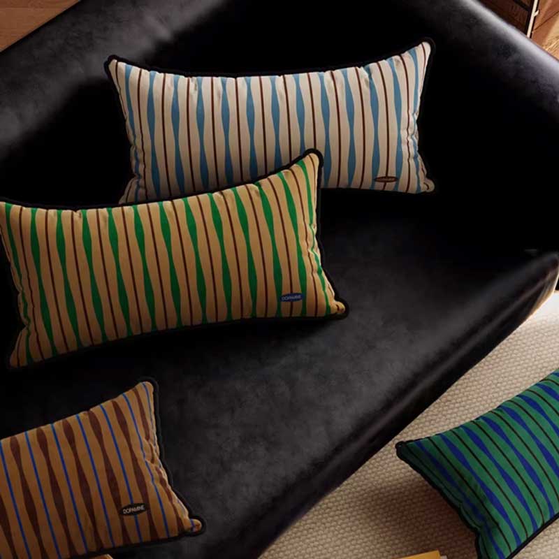 4color retro stripe long cushion