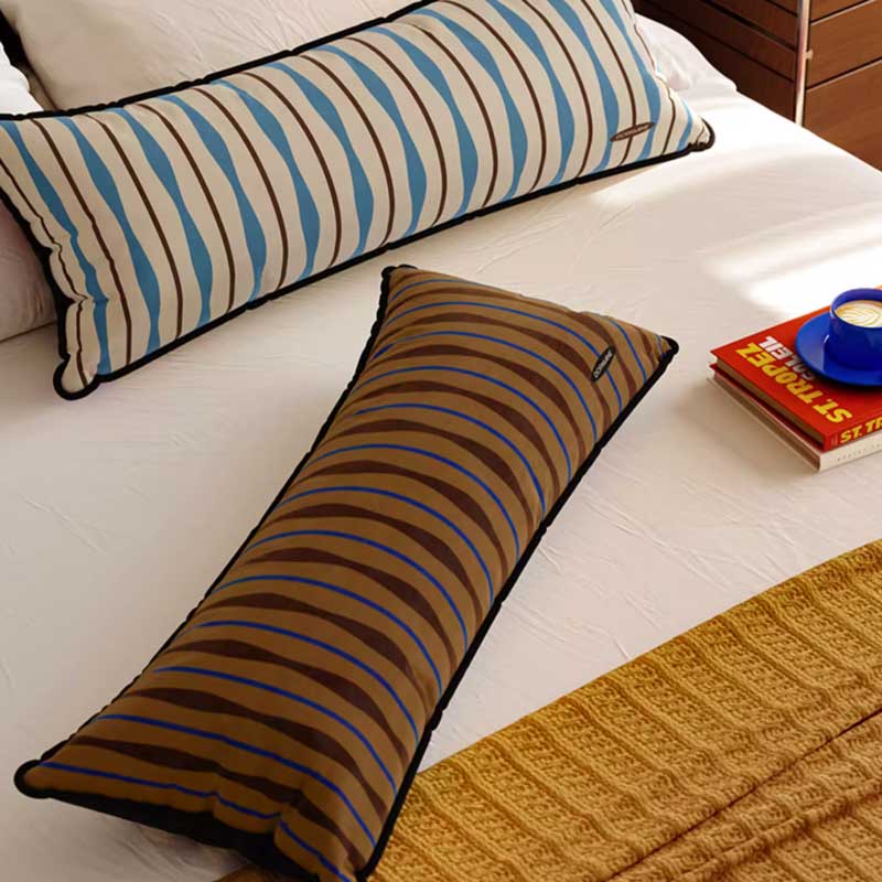 4color retro stripe long cushion