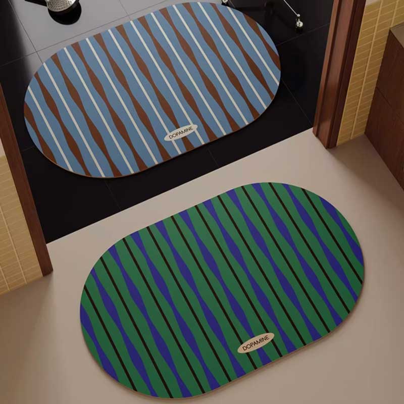 4color retro stripe bath mat