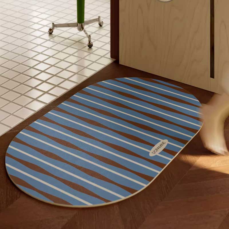 4color retro stripe bath mat