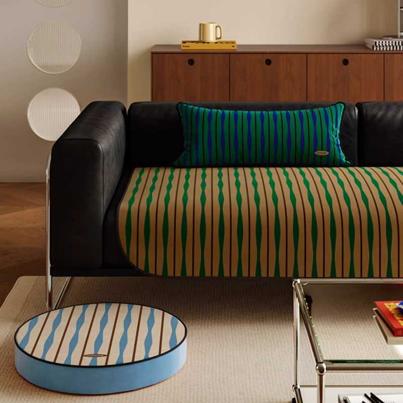 4color retro stripe sofa cover