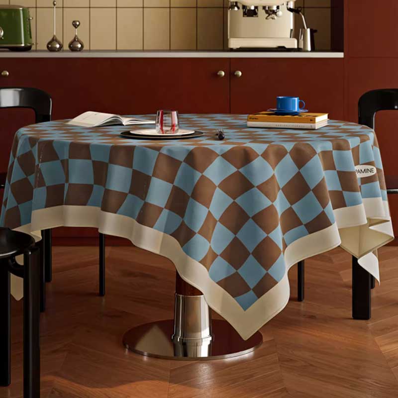 4color retro check table cloth