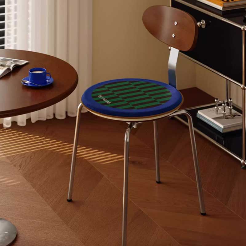 4color retro check chair cushion