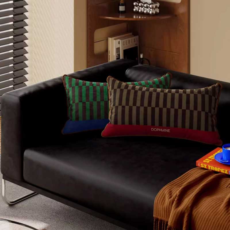4color retro check long cushion