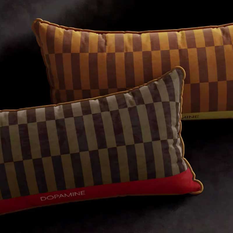 4color retro check long cushion