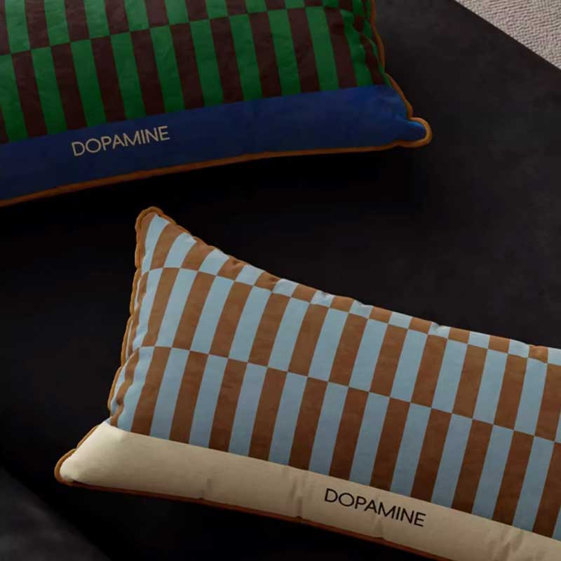 4color retro check long cushion