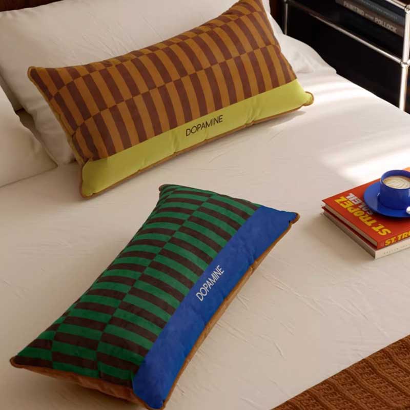 4color retro check long cushion