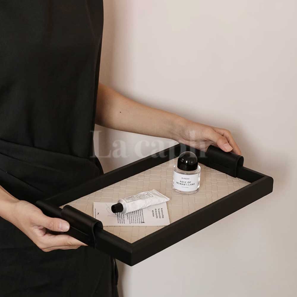 leather knit accessory tray (2colors)