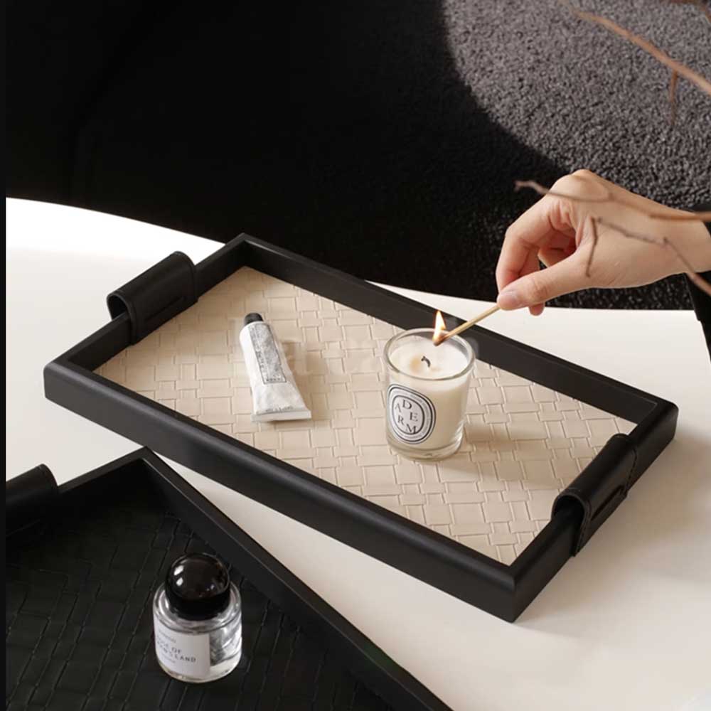 leather knit accessory tray (2colors)