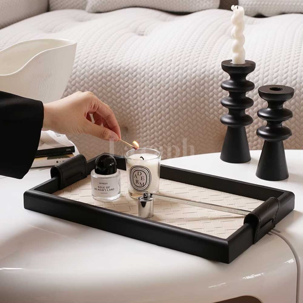 leather knit accessory tray (2colors)
