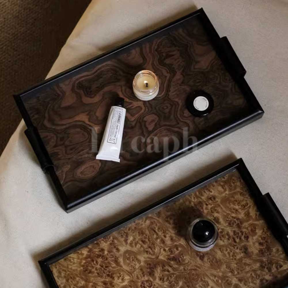 wood grain accessory tray