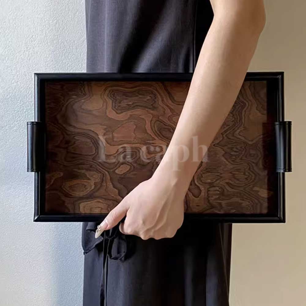 wood grain accessory tray