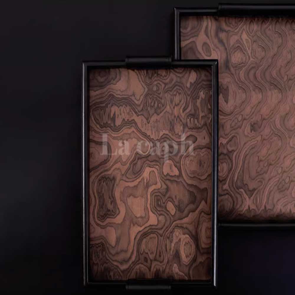 wood grain accessory tray