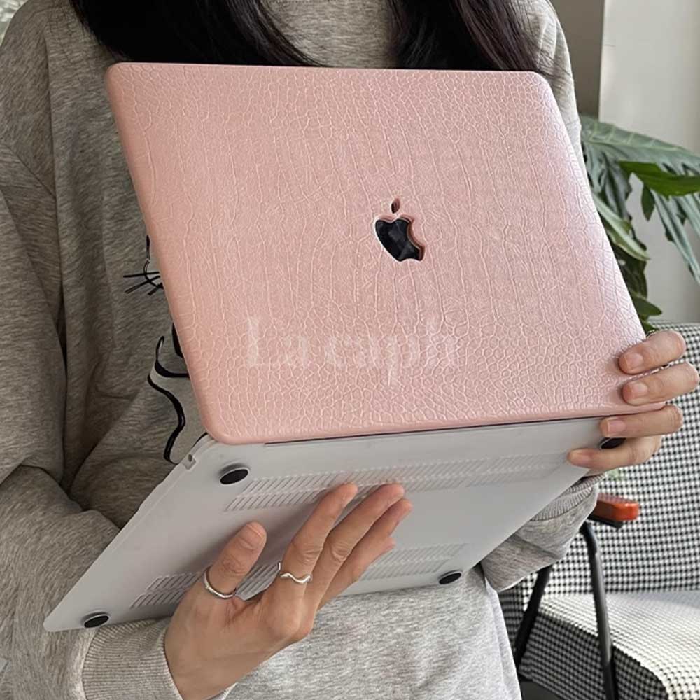pink crocodile Mac book case