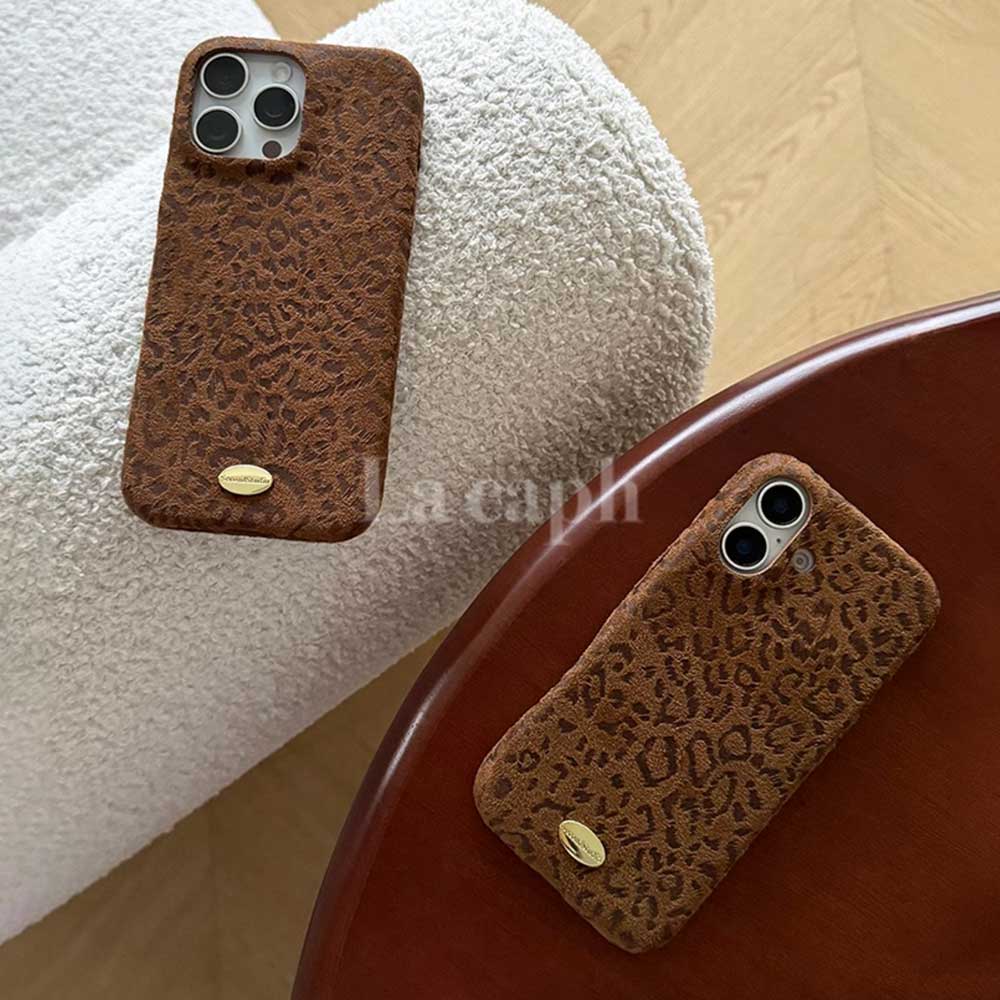 suede leopard iPhone case