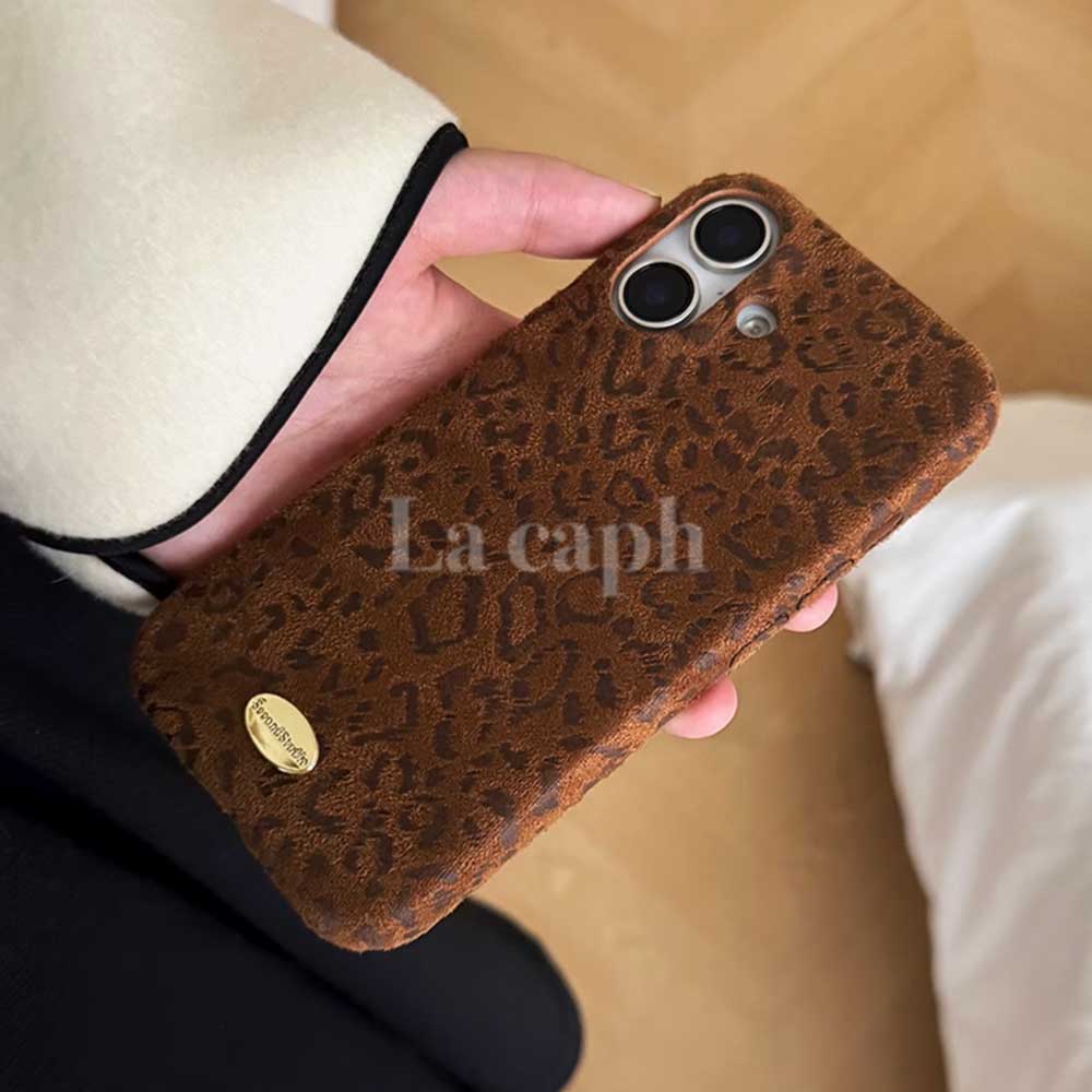 suede leopard iPhone case