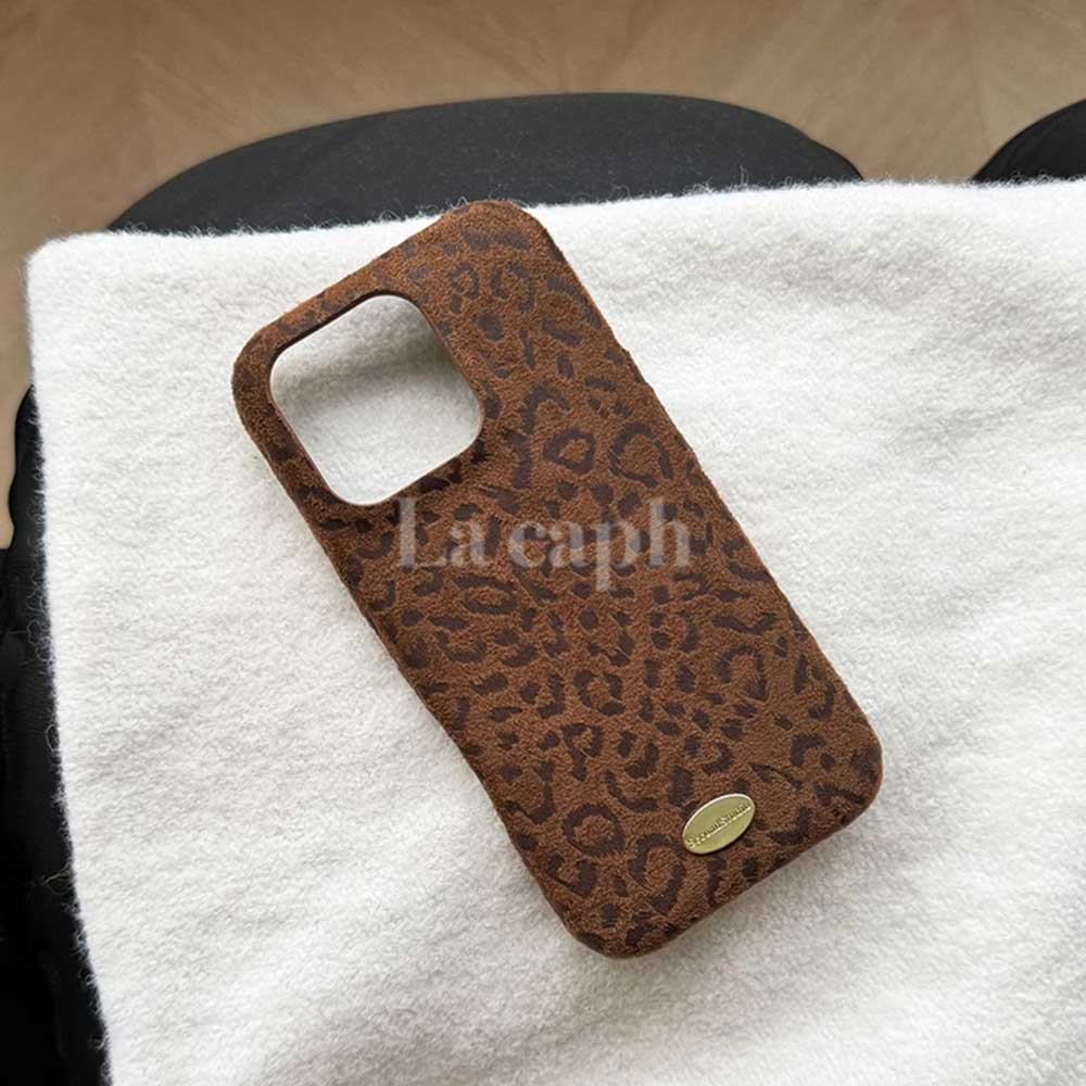 suede leopard iPhone case