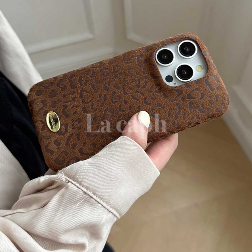 suede leopard iPhone case