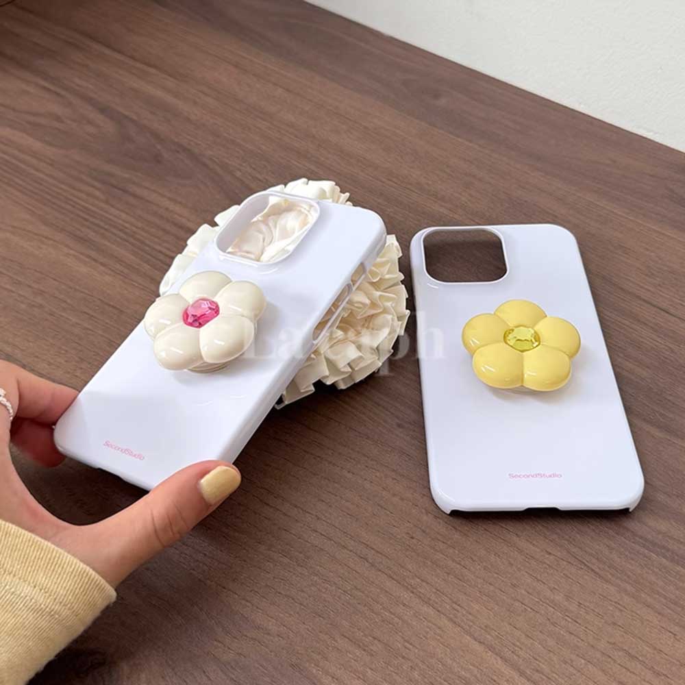 flower grip white iPhone case (6colors)