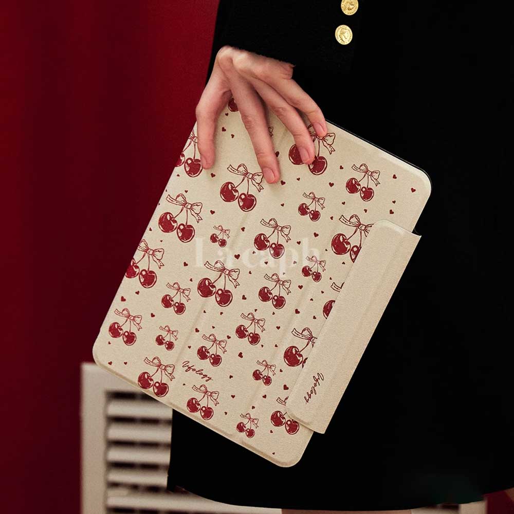 cherry ribbon iPad case